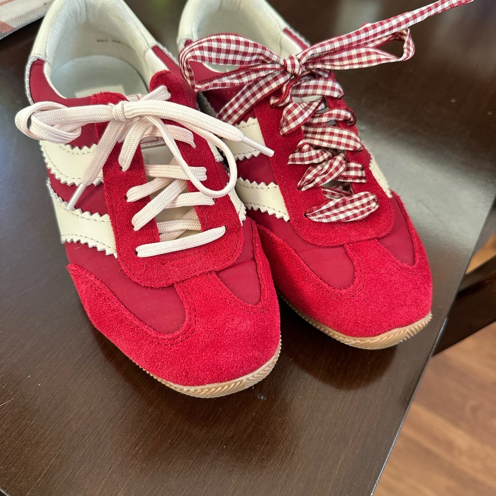 Dolce Vita Red Kids Sneakers with Checkered Laces